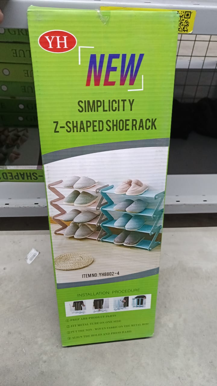 Stainless steel 4-tier shoe rack – elegant and durable design